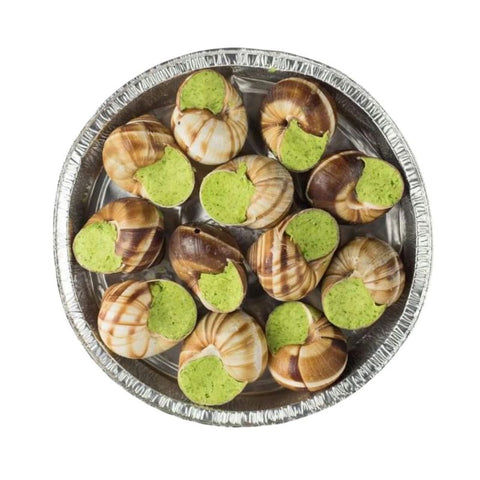 SCARGORTS WITH SHELLS, FROZEN,  PRECOOKED IN BUTTER & GARLIC,