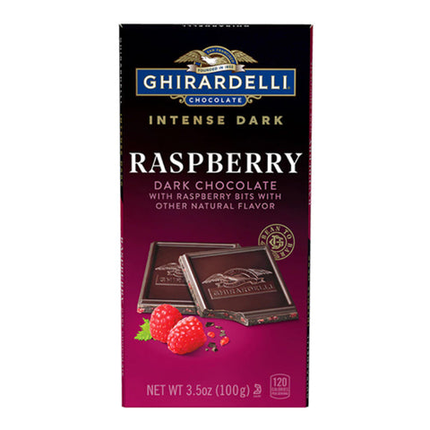 DARK CHOCOLATE BAR, RASPBERRY, 100G