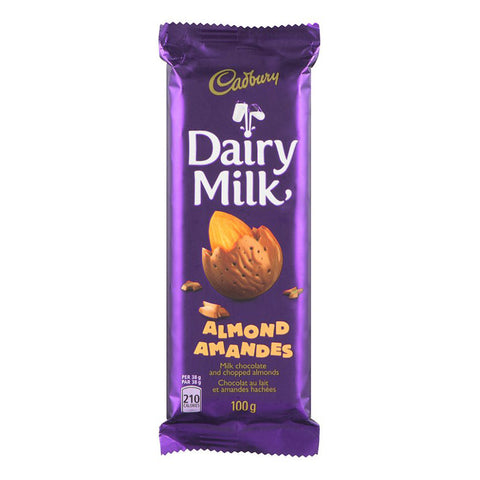MILK CHOCOLATE BAR, ALMOND, 100G
