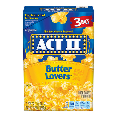 ACT II   BUTTER LOVERS 3 PACK