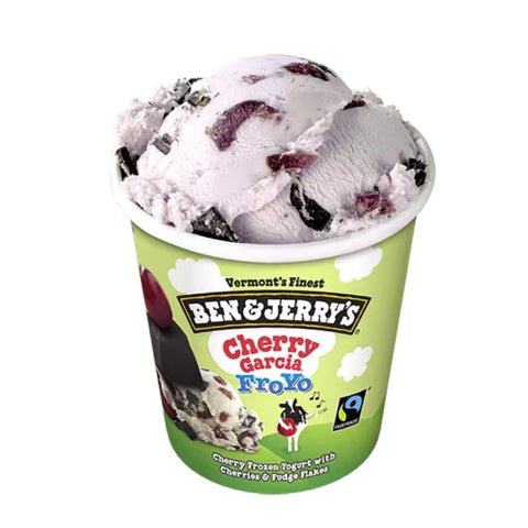 ICE CREAM,CHERRY FROZEN YOGURT & FUDGE FLAKES, 473ML,