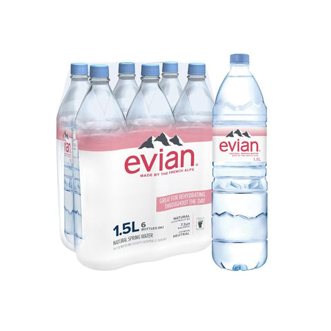 EVIAN WATER, 6 PACK, 1500ML