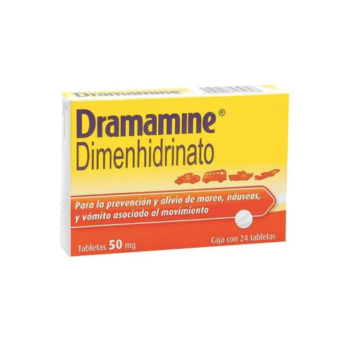 DIMENHYDRINATE, 50MG, DROWSINESS, 24 TABLETS