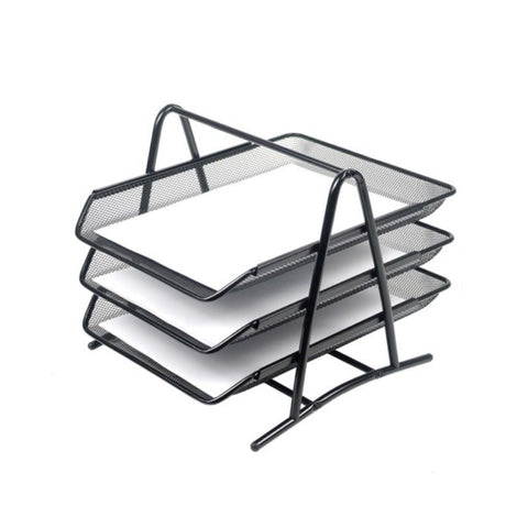 THREE TIER LETTER SIZE TRAY, (BLACK)