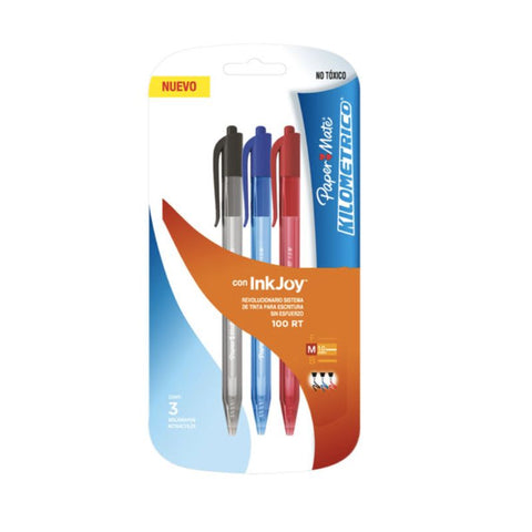 KILOMETRIC PEN, 3PCS, (BLACK,BLUE, RED)