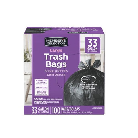 LARGE GARBAGE BAGS, 124L, 100U