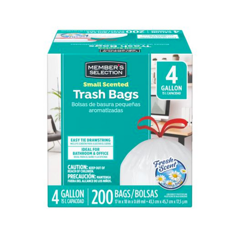 TRASH BAGS, 200 UNITS, SCENTED 4 GAL