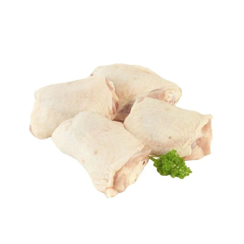 CHICKEN,  THIGH, BONE IN, SKIN ON,