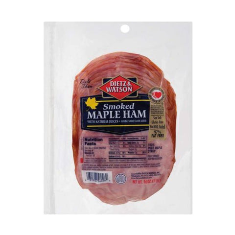 DIETZ WATSON SLICED MAPLE HAM SMOKED