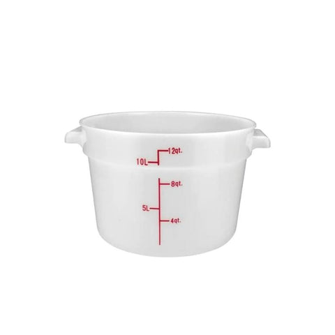 ROUND STORAGE CONTAINER, WHITE, 12QT