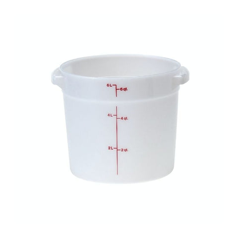 ROUND STORAGE CONTAINER, WHITE, 6QT