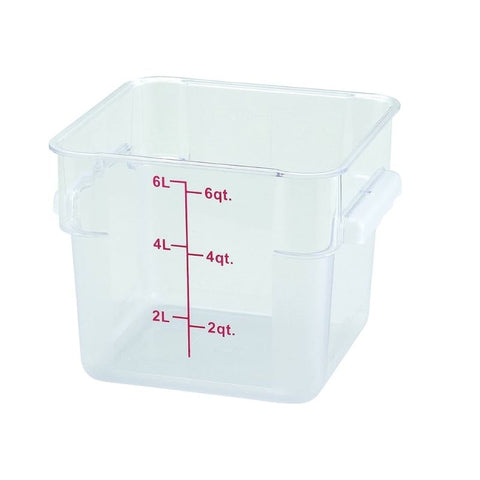 SQUARE  STORAGE CONTAINER, TRASLUCENT, 6QT