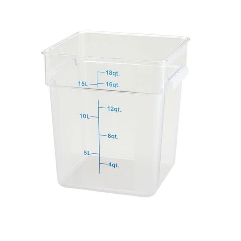 SQUARE  STORAGE CONTAINER, CLEAR, 18QT