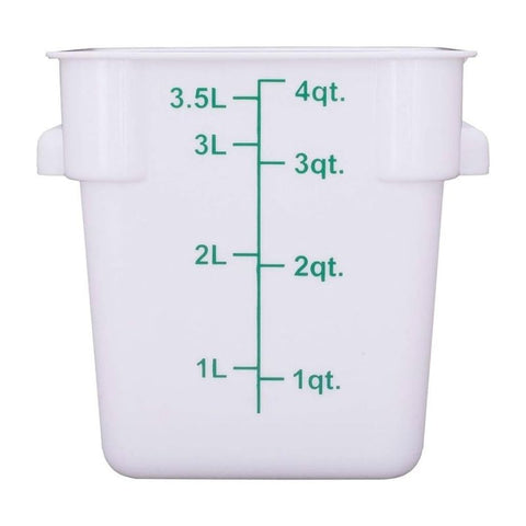 SQUARE  STORAGE CONTAINER, WHITE, 4QT