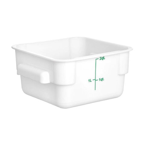 SQUARE  STORAGE CONTAINER, WHITE, 2QT