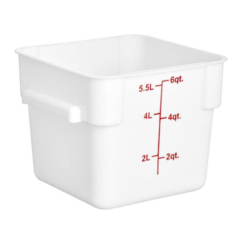 SQUARE  STORAGE CONTAINER, WHITE, 6QT