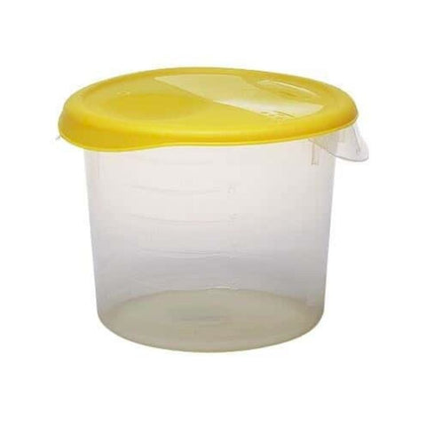 CLEAR ROUND, PLASTIC CONTAINER, WITH LID,  2QT