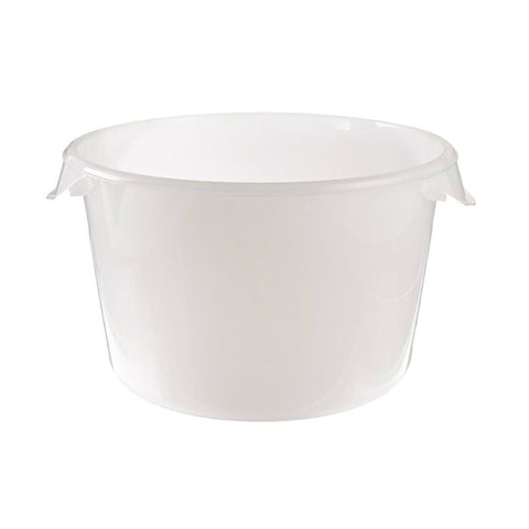 WHITE ROUND, PLASTIC CONTAINER, 8QT
