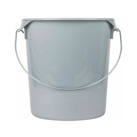 GRAY ROUND, PLASTIC CONTAINER, WITH LID, 22QT