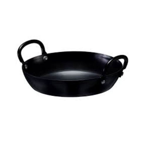 CARBON STEEL, FRYING PAN, 2 REVERTED HANDLE, 11.8"IN