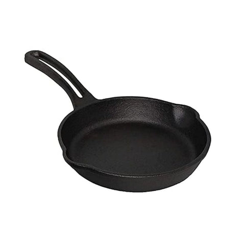 OVAL CAST IRON, SKILET, WITH HANDLE, 10"IN