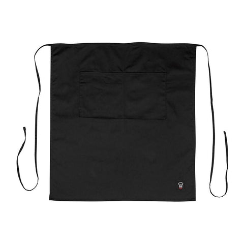 APRON, HALF LENGHT, 2 POCKETS, BLACK 28"x19"