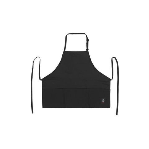 APRON, FULL LENGTH BIB, POCKET, BLACK