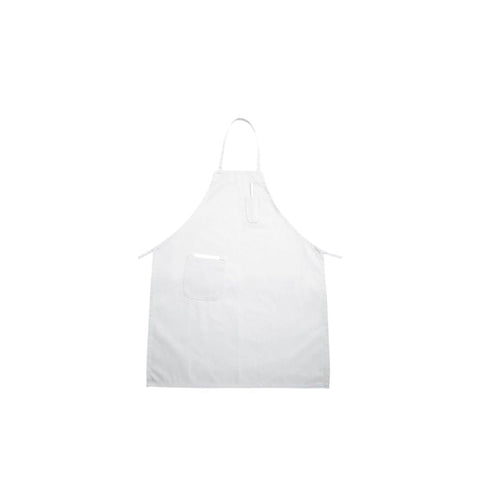 APRON, FULL LENGTH BIB, POCKET, WHITE