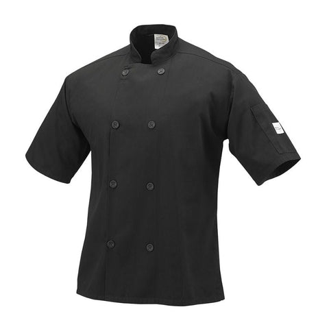 CHEF JACKET, L, M,BLACK, SHORT SLEEVE