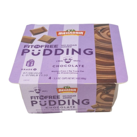KOSHER, PUDDING FIT'NFREE, CHOCOLATE, 4 PACK, 3.5 OZ