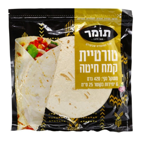 KOSHER, TOMER WHEAT, FLOUR TORTILLA, 25CM,6CT