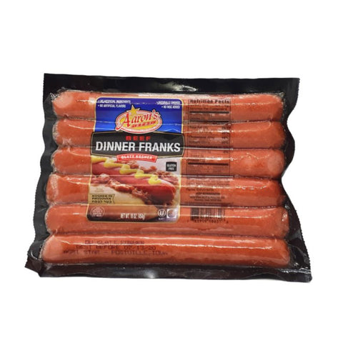 KOSHER, DINNER FRANKS, HOT DOG, BEEF, 453G