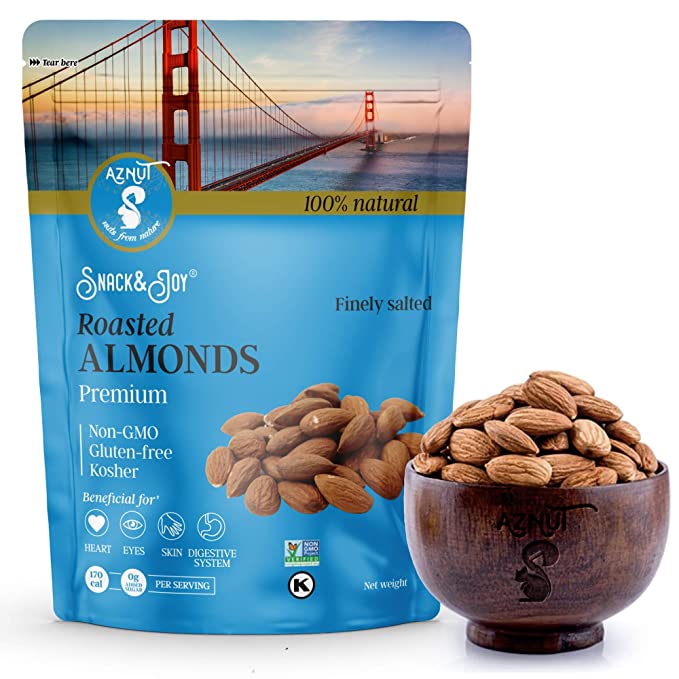 NUTS, ALMONDS, WHOLE, ROASTED & SALTED, 6OZ